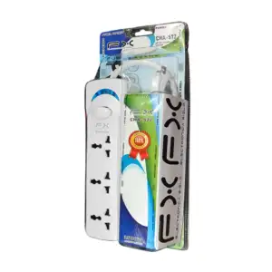 Barra multicontacto fx con 3 tomacorrientes e interruptor / cha-572