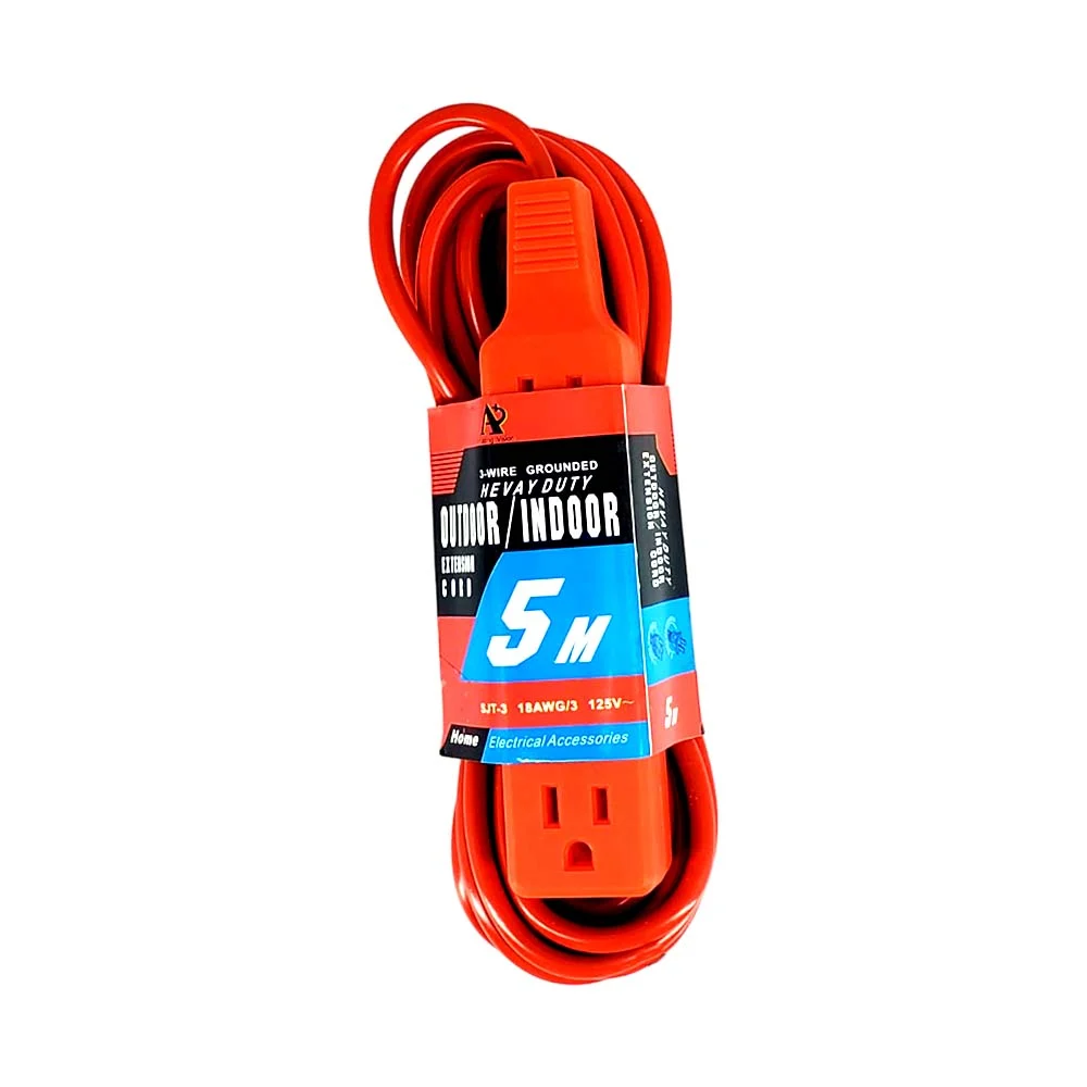 Extensión naranja outdoor indoor de uso rudo 5m con barra multicontac…