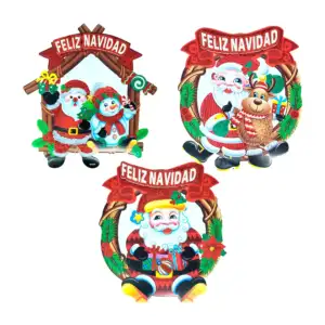 1pza Adorno colgante navideño de hielo seco con diamantina y letrero …