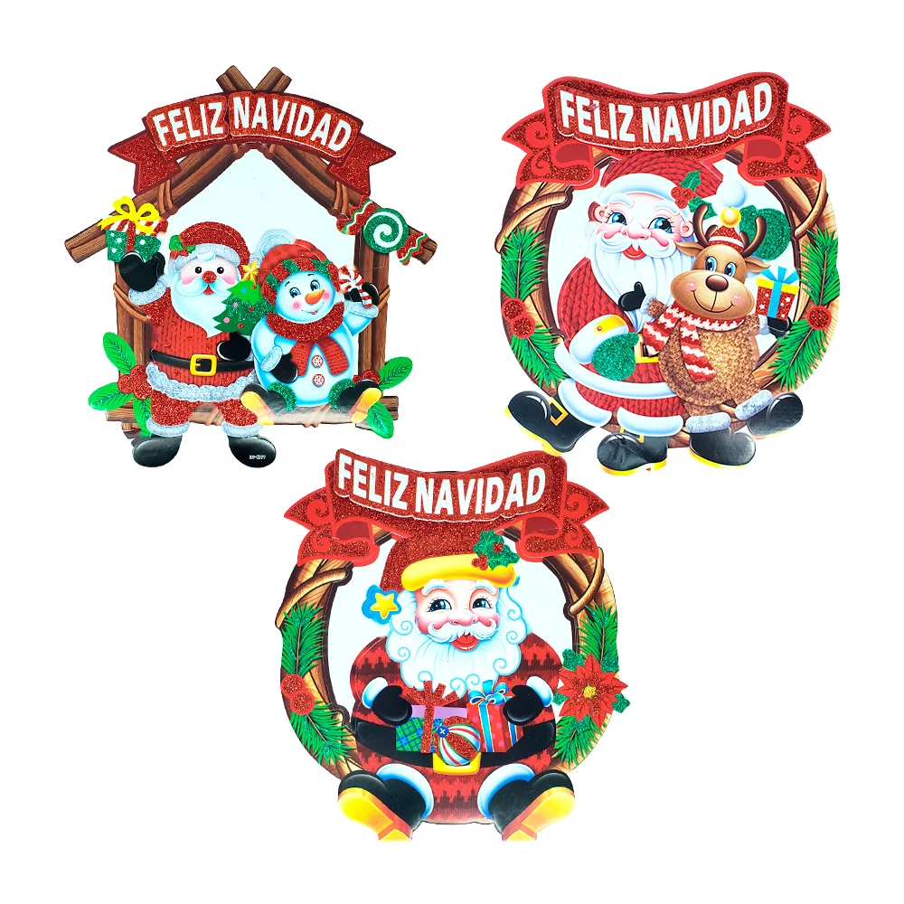1pza Adorno colgante navideño de hielo seco con diamantina y letrero …