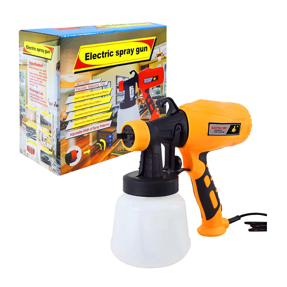 Pistola pulverizadora de pintura eléctrica con contenedor de plástico…