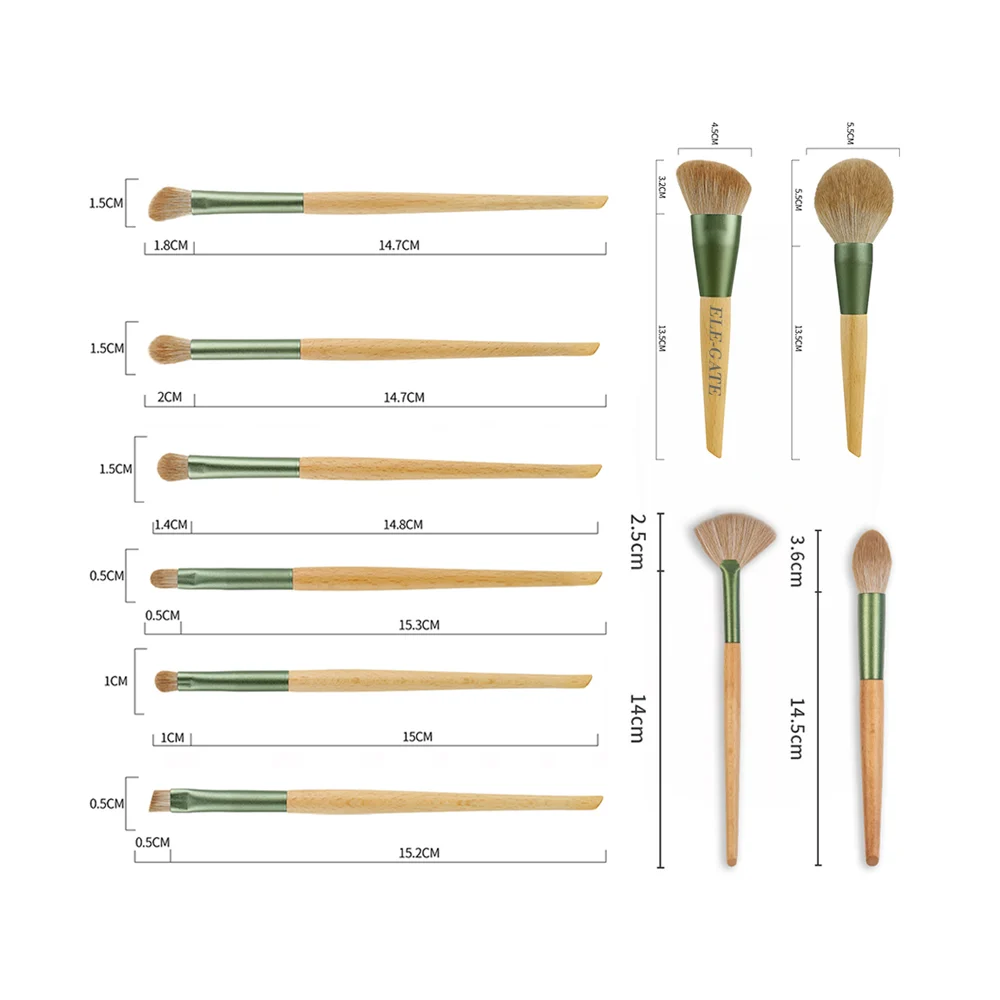 Bote cilíndrico de tipo piel con 10 brochas para maquillaje / cos.09