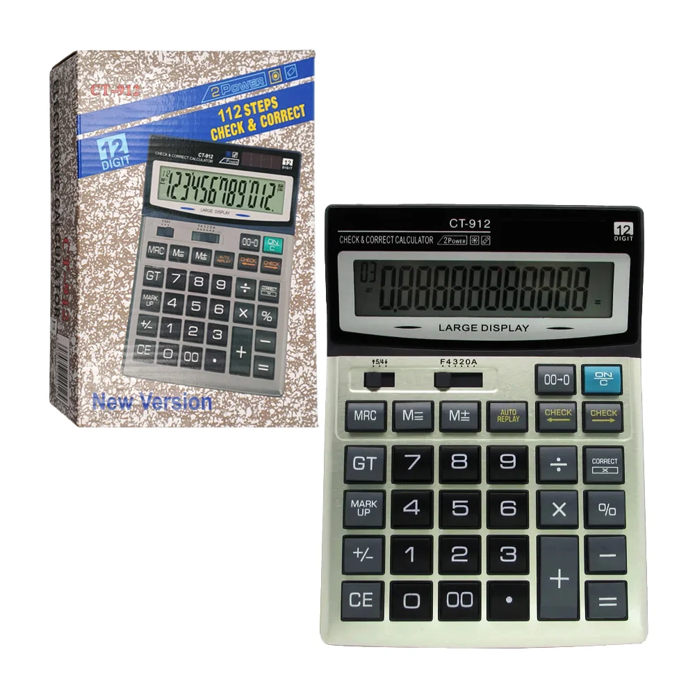 Calculadora electrónica de 12 dígitos con 112 pasos para comprobar y …
