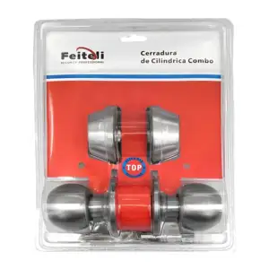 Combo de cerradura perilla y cerradura con doble entrada de llave, se…