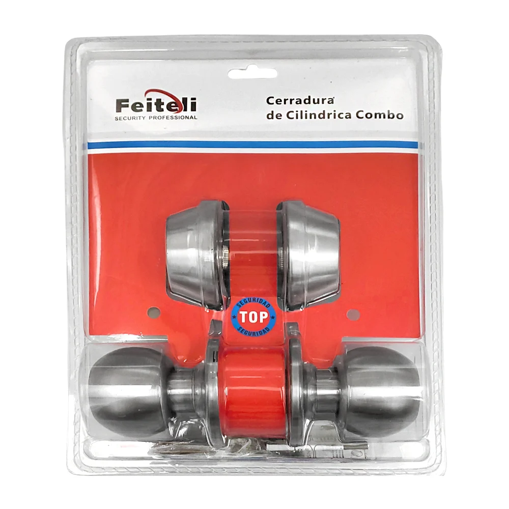 Combo de cerradura perilla y cerradura con doble entrada de llave, se…