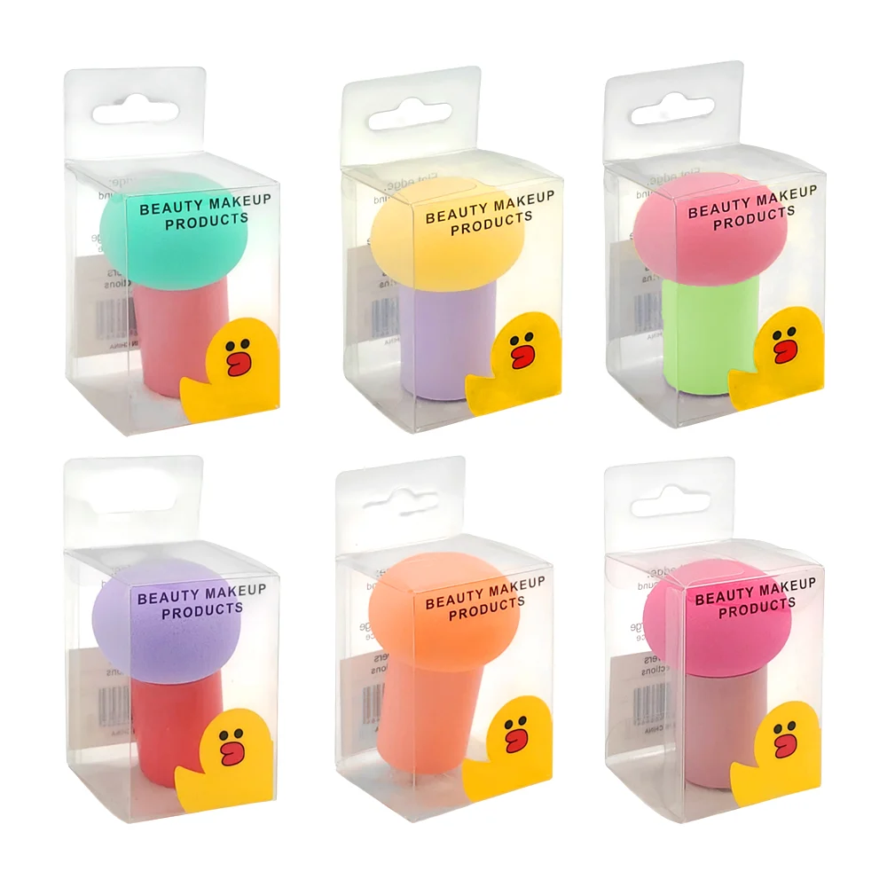 1pza esponja redonda para aplicar maquillaje con mango de plástico, v…
