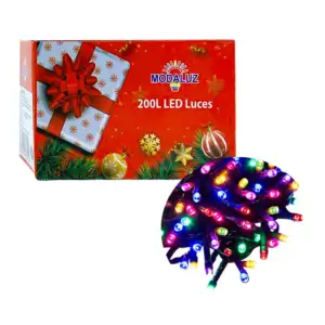 Serie con cable verde de 200 luces led rgb para decoración navideña, …