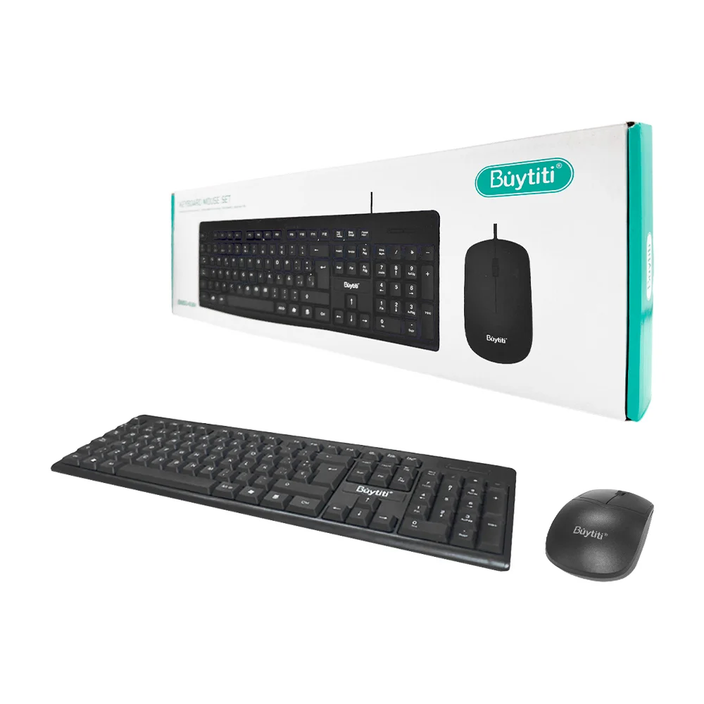 Combo teclado y mouse alámbricos con diseño cómodo de teclas resisten…