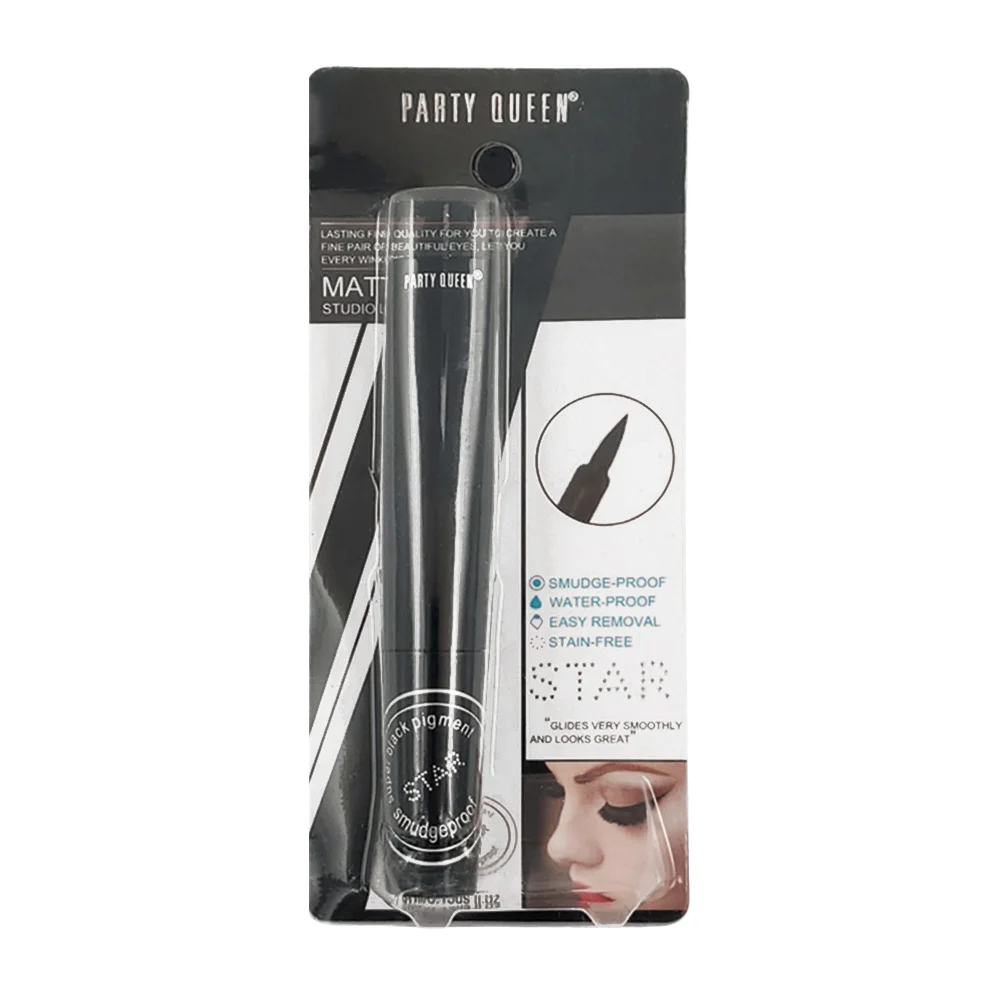 Delineador líquido party queen en color negro con punta de pincel apr…