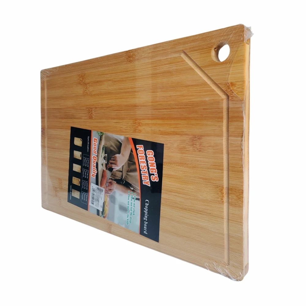 Tabla de bambú rectangular para picar alimentos, 38x28x1.5cm / gongs …