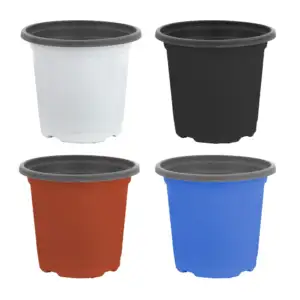 1pza Maceta redonda de plástico bicolor, para interior, variedad de c…