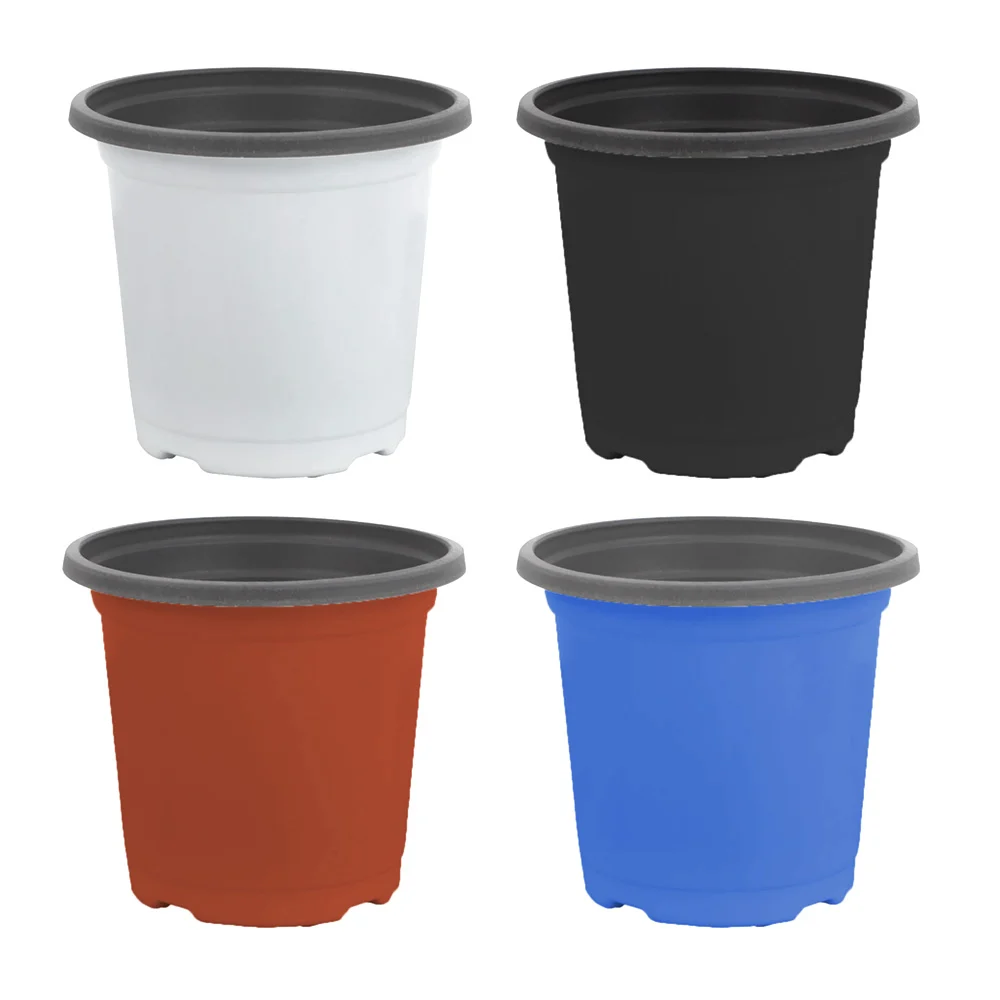 1pza Maceta redonda de plástico bicolor, para interior, variedad de c…