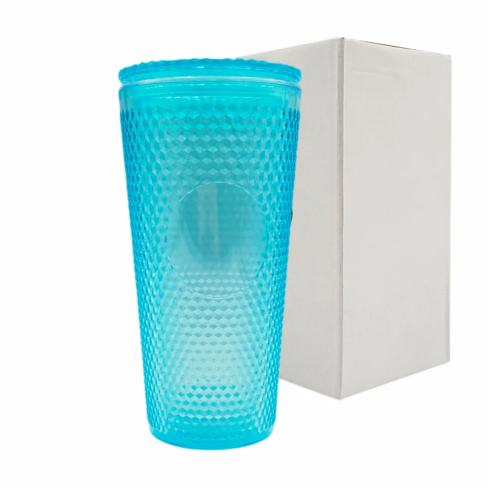 Vaso de acrílico texturizado translúcido con diseño de relieves, tapadera y capacidad 600ml, 9cm / e6446