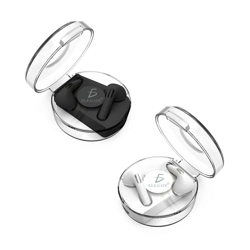 Audífonos inalámbricos bluetooth ele-gate con estuche transparente de…