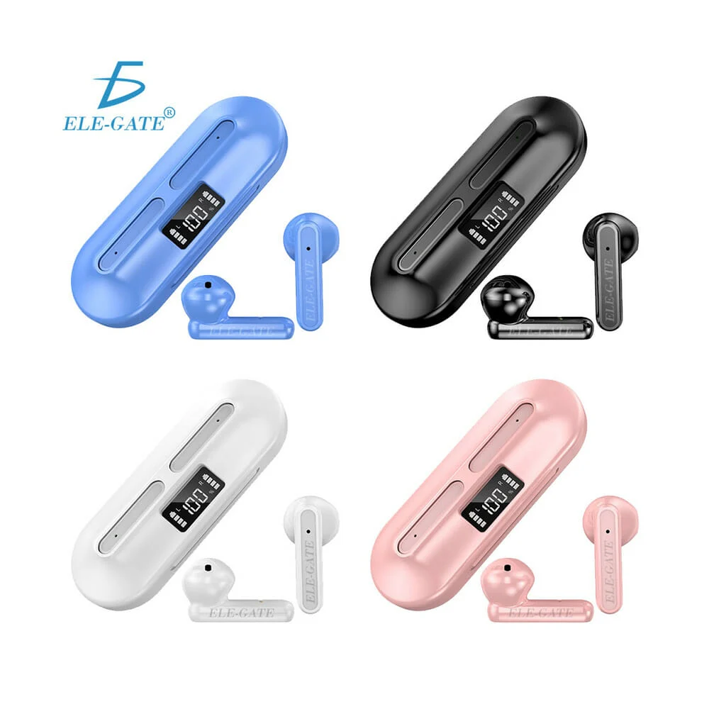 Audífonos inalámbricos bluetooth ele-gate con estuche alargado indica…