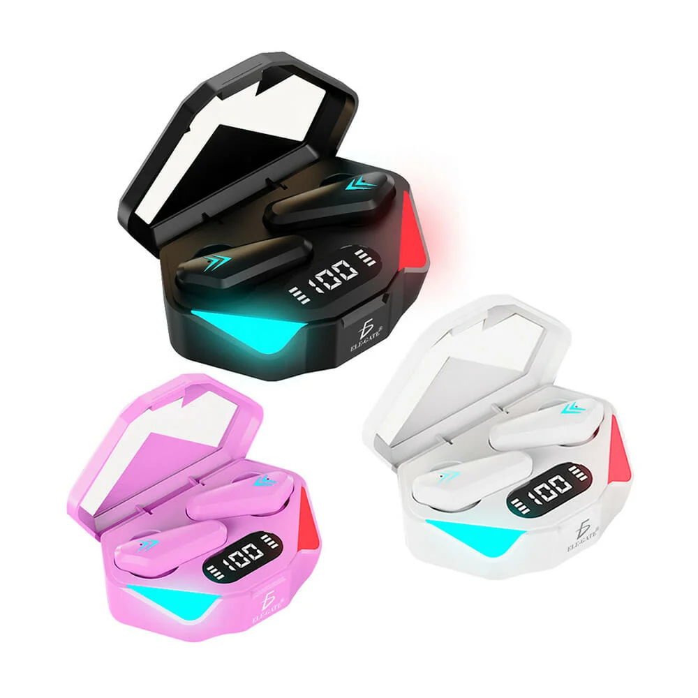 Audífonos inalámbricos bluetooth gamer ele-gate con luz led y estuche…