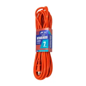 Extensión eléctrica naranja de 7 metros con 3 contactos / ex-n7m