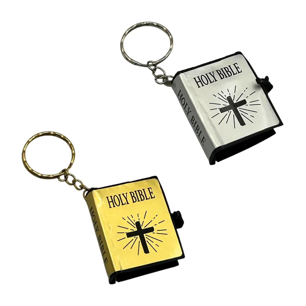 1pza Llavero mini biblia en color plata o dorado de bolsillo, 4x3cm /…