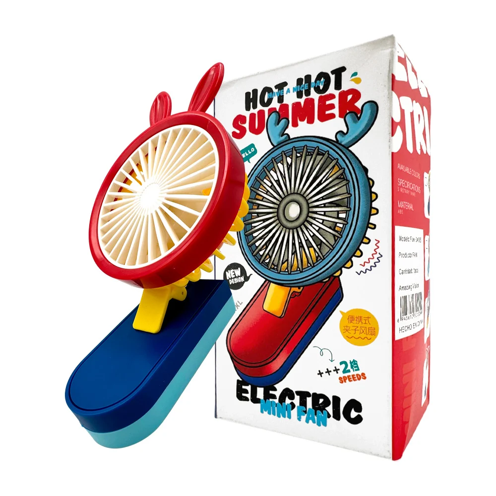 Mini ventilador de plástico con pinza, 2 velocidades y con marco en f…