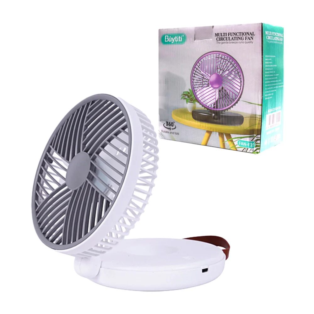 Ventilador portátil buytiti circular con rotación de 360°, base y asa…