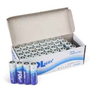 Caja con 40 pilas fol max doble a / fb-r6 / pila fol aa / folmax