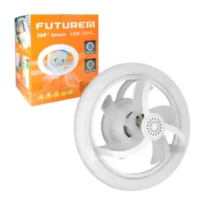 1pza Lámpara ventilador, con socket de foco, iluminación rgb y contro…