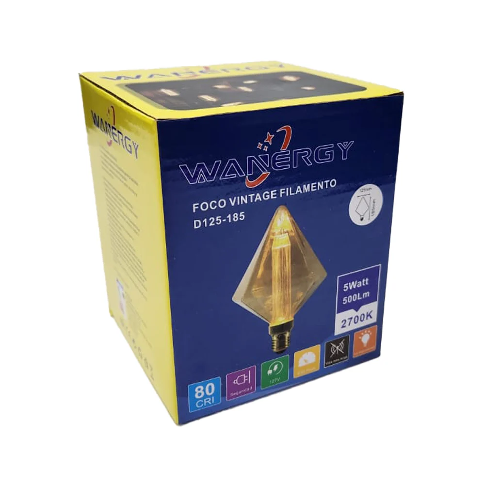 Foco led en forma de diamante vintage wanergy con consumo de 5 watts / 601112
