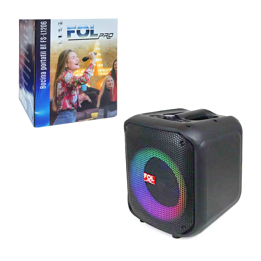 Bocina bluetooth fol de 6.5 + 2.25 pulgadas x2 con luz rgb, radio fm …