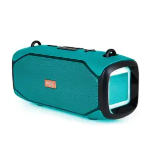 Bocina bluetooth portátil en forma rectangular con luces rgb y correa…