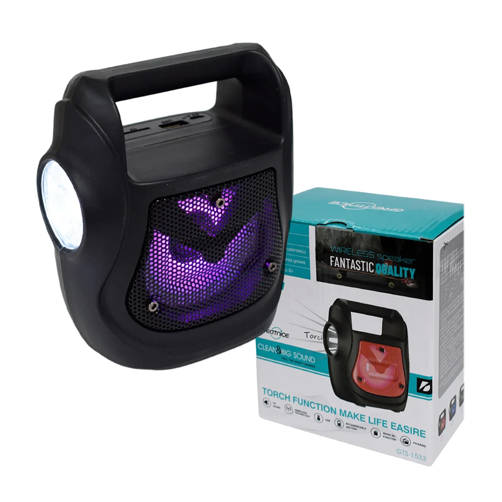 Bocina bluetooth greatnice pequeña portátil de 3 pulgadas con lintern…