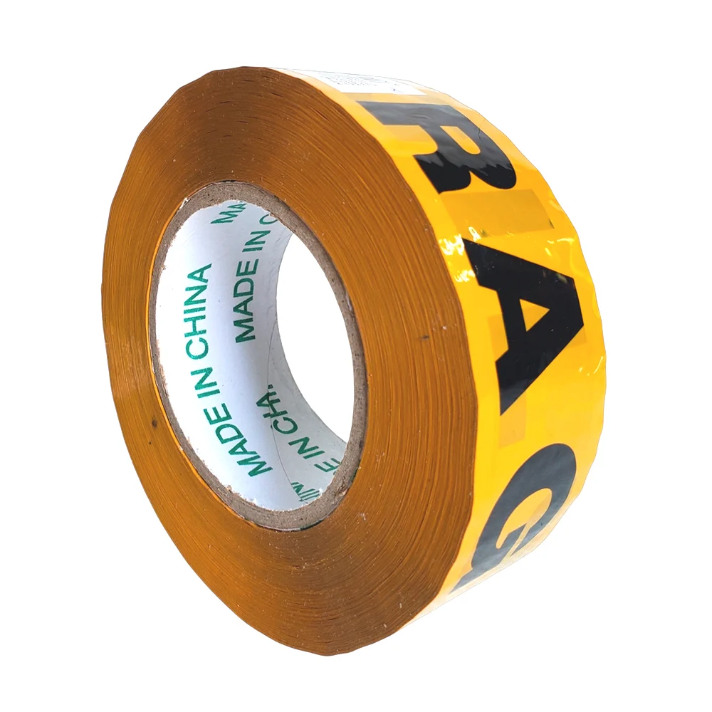 1pza Rollo de cinta adhesiva amarilla con leyenda de fragil, 4.5cm de…