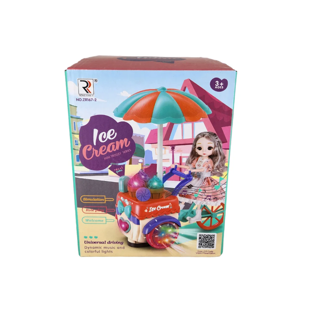 Juguete de muñeca vendedora de helados con luz y sonido / ice cream /…