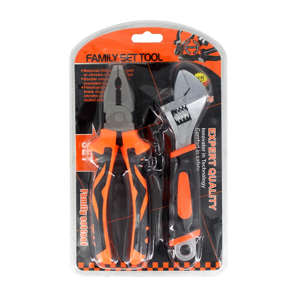 Set de pinza mecánica y llave perica, color naranja con negro / herm.…
