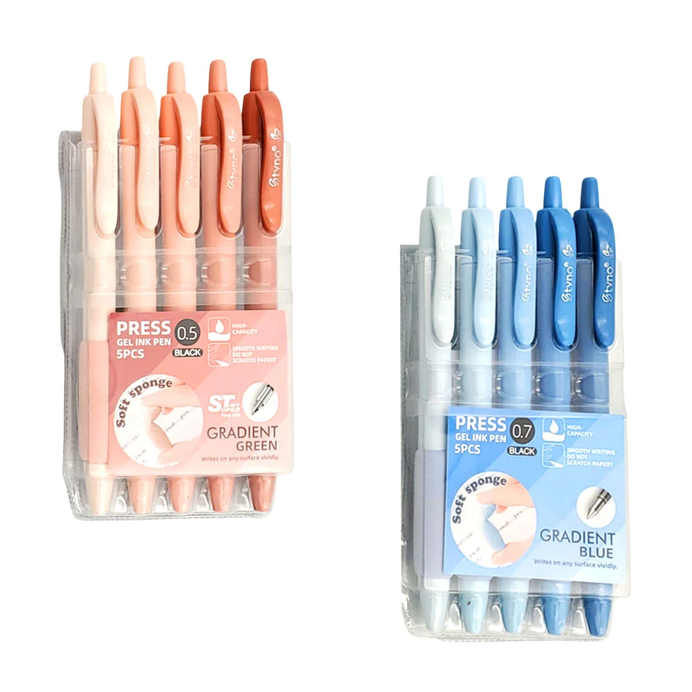 Paquete con 5 bolígrafos - plumas retráctiles de tinta negra con punt…