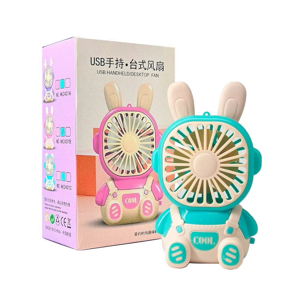 Mini ventilador recargable portátil con orejas de animales, variedad …