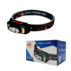 1pza Linterna frontal para cabeza, estilo minero, con luz led interca…