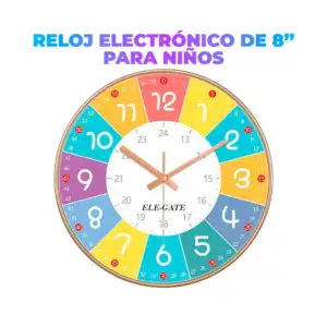 Reloj analógico colorido de pared con mecanismo silencioso 8