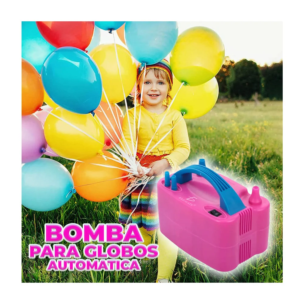 Bomba eléctrica de plástico portátil para inflar globos con modos de …