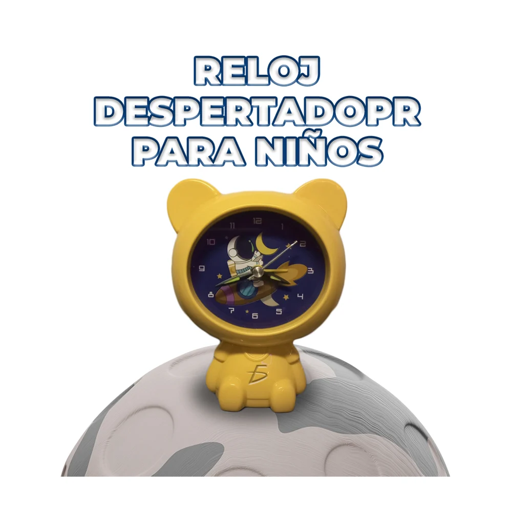 Reloj despertador en forma de oso con diseño astronauta de vinilo, va…
