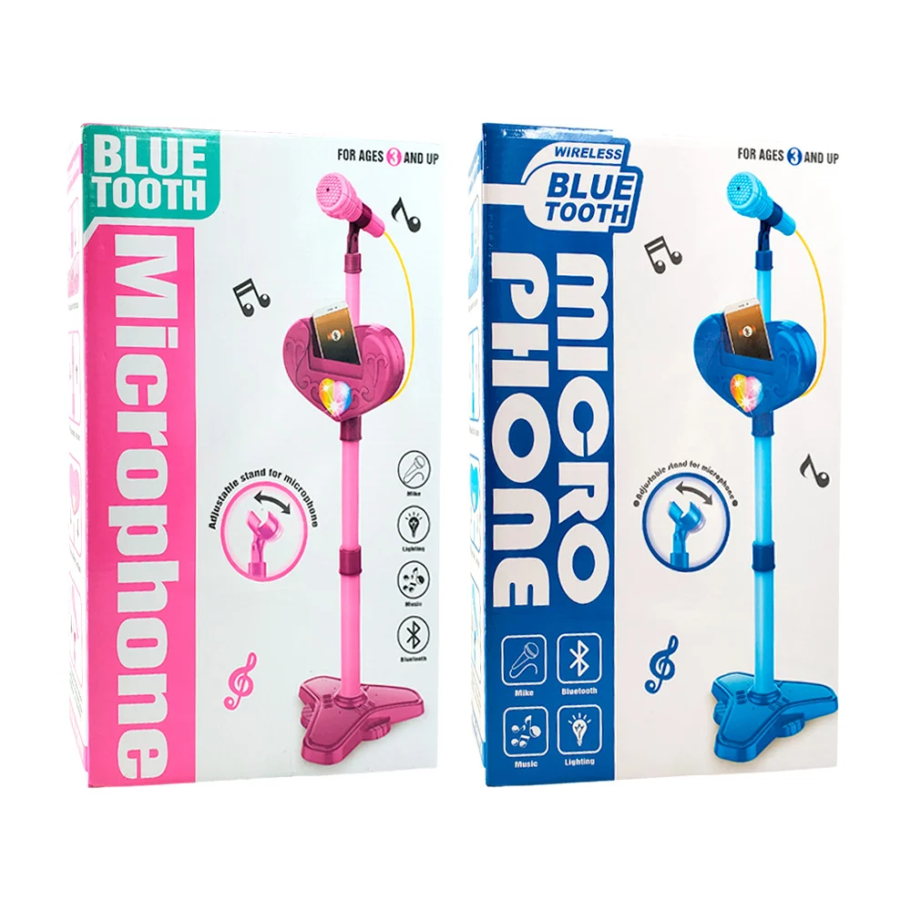 Micrófono bluetooth de juguete infantil con soporte para celular en f…