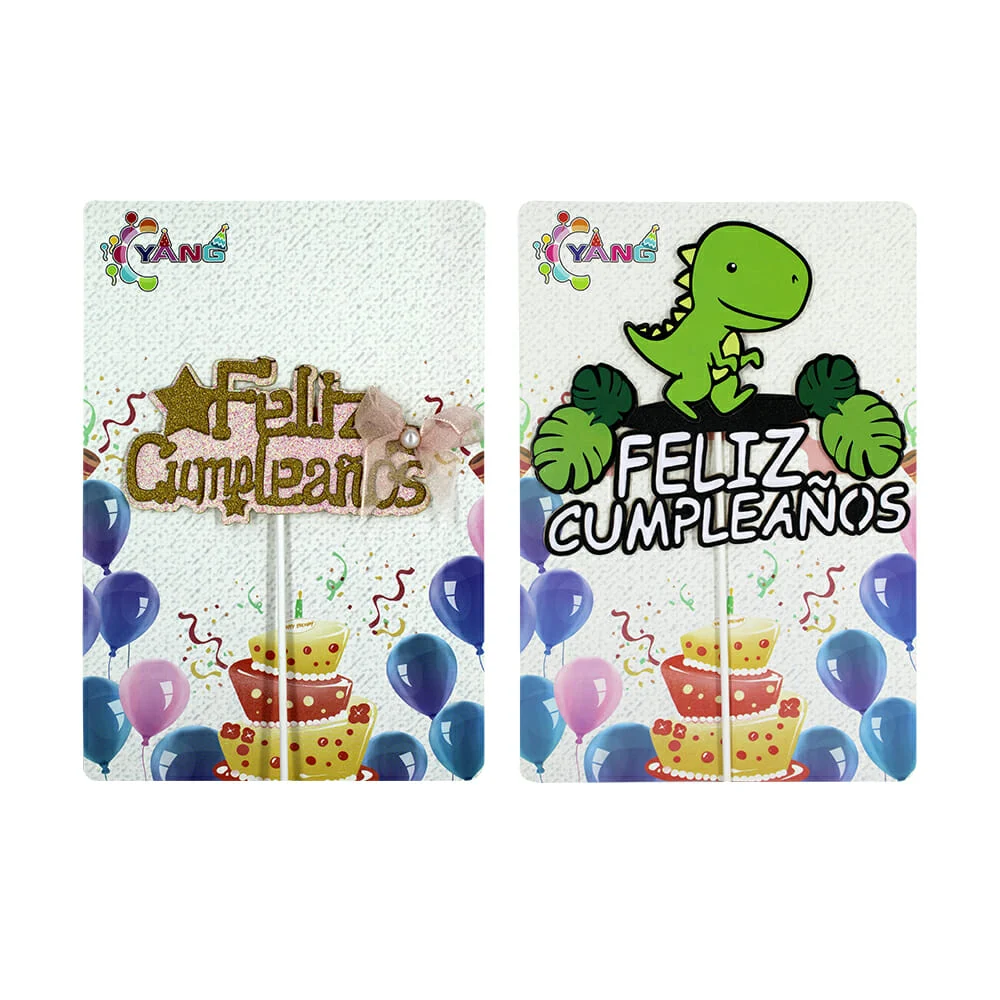 1pza Cake topper feliz cumpleaños con diseño de dinosaurios, variedad…