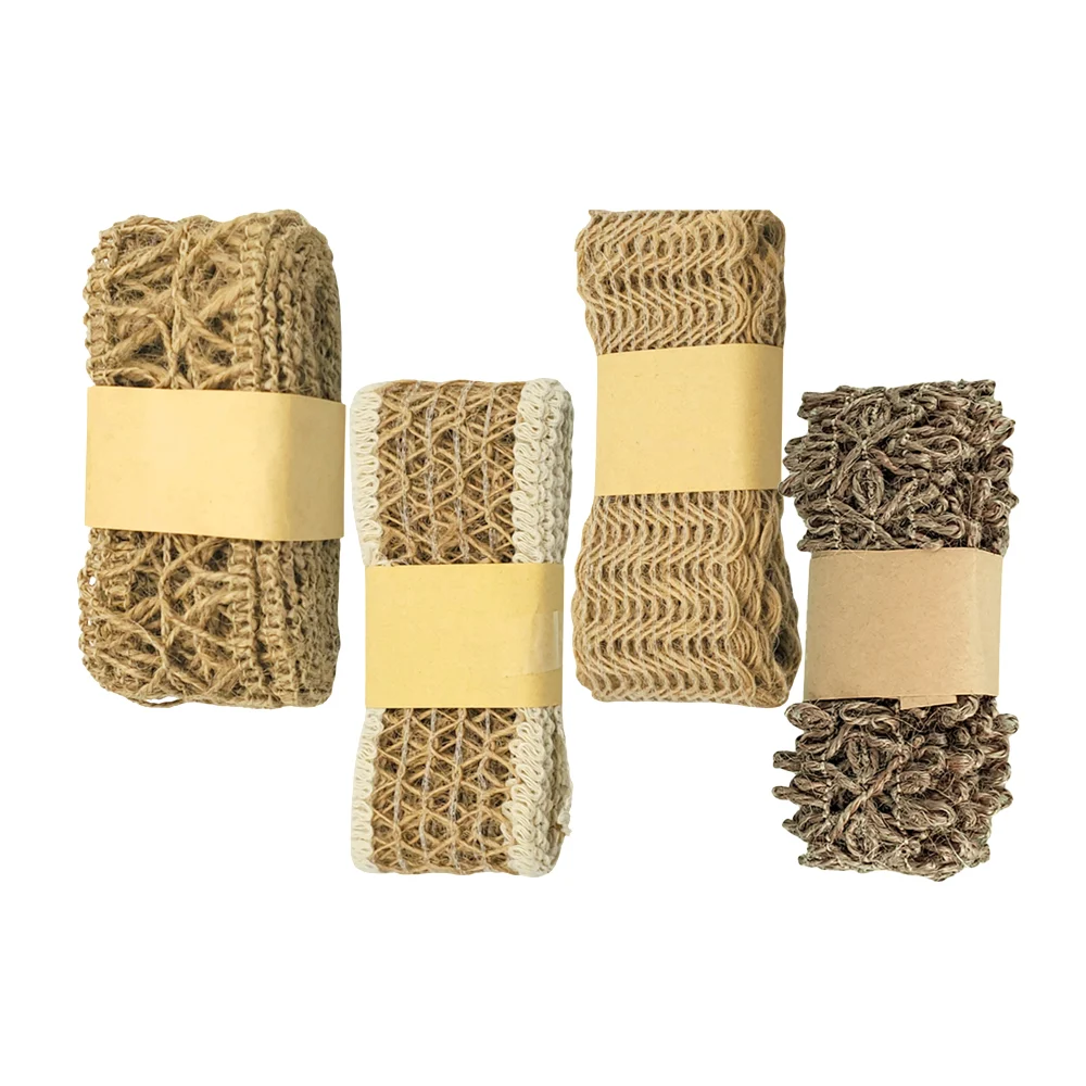 1pza rollo de tela tipo cuerda arpillera de encaje para manualidades,…