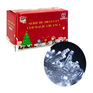 Serie de cable transparente de 7 metros con 100 luces navideñas en co…
