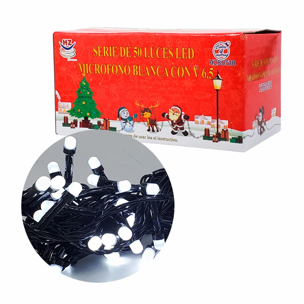 Serie de cable negro de 4 metros con 50 luces navideñas con diseño de…