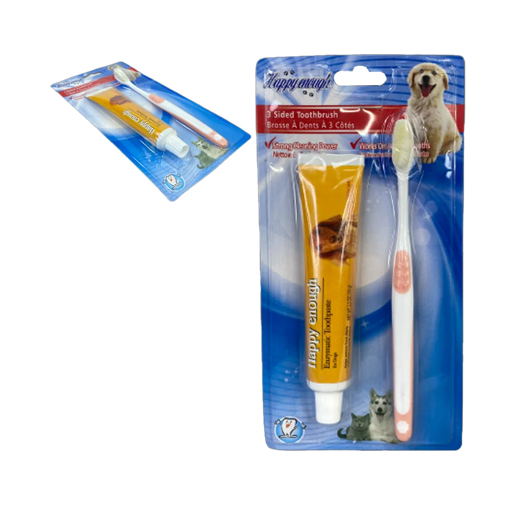 Kit limpieza dental para mascotas pasta y cepillo happy enough / jr17…