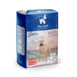 Paquete de 12 pañales desechables para perros pet soft tamaño extra g…