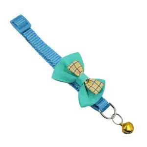 Collar de tela ajustable con moño para mascota, variedad de colores /…