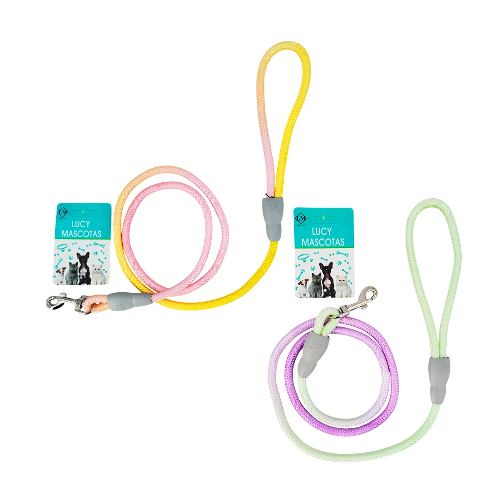 Correa tipo soga delgada color pastel bicolor de 125cm, para pasear m…