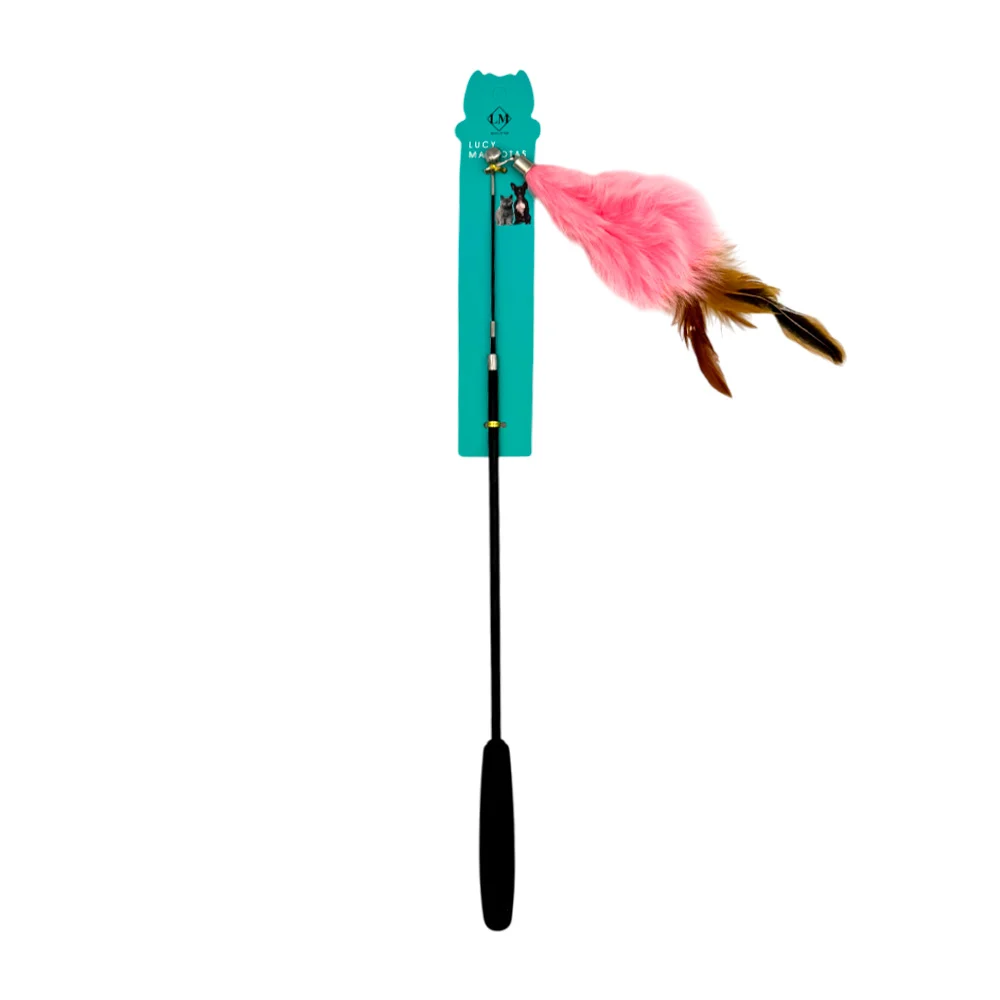 Juguete interactivo retráctil para gato con accesorio bicolor, plumas…