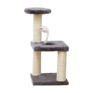 Árbol torre rascador de 2 niveles con cubierta afelpada para gatos, v…